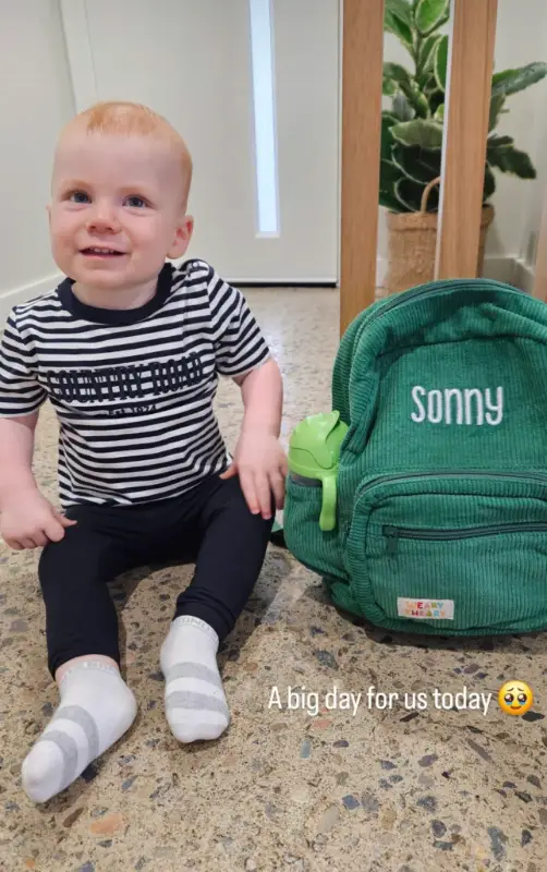 Social image of a happy Weary Theory customer with their new backpack.