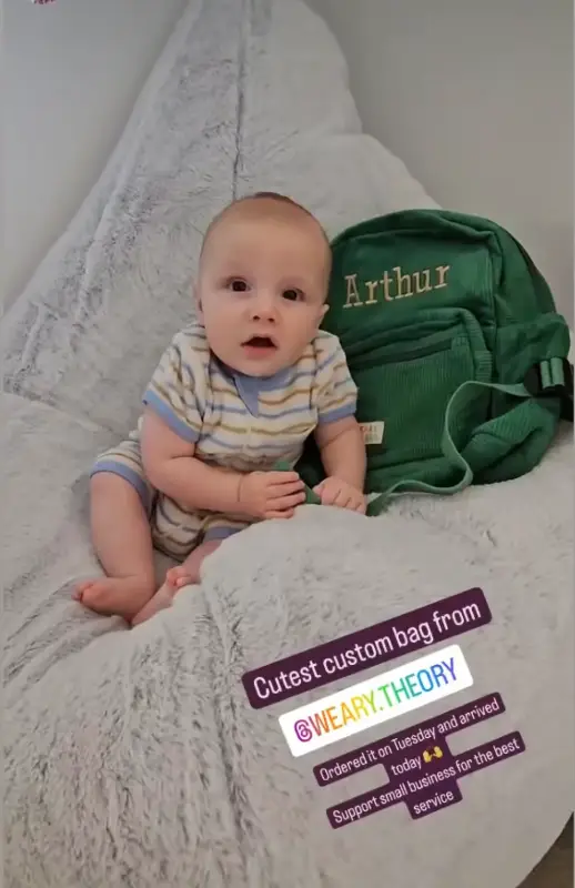 Social image of a happy Weary Theory customer with their new backpack.